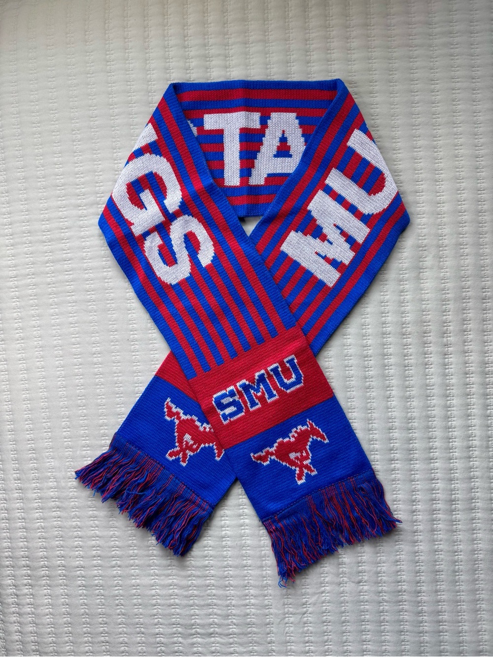SMU Southern Methodist University Mustangs Gameday Knit Scarf NWT